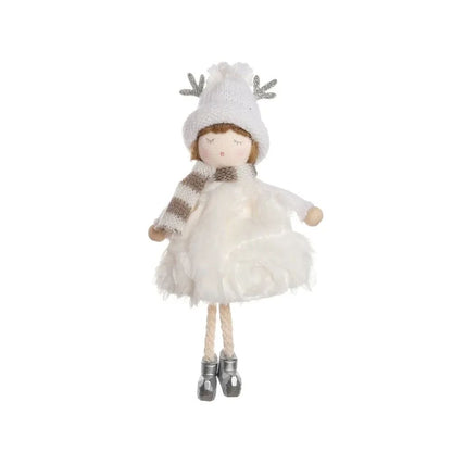 Christmas plush antlers angel girl pendant Christmas tree pendant creative doll pendant gift