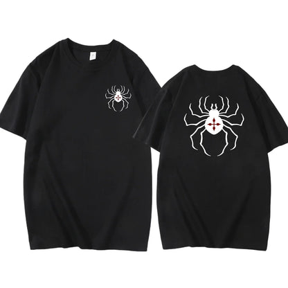 Pure Cotton Men's t shirt Y2k Spider Print T-shirt Casual Street Loose Women's T-shirt vintage graphic t shirts for men