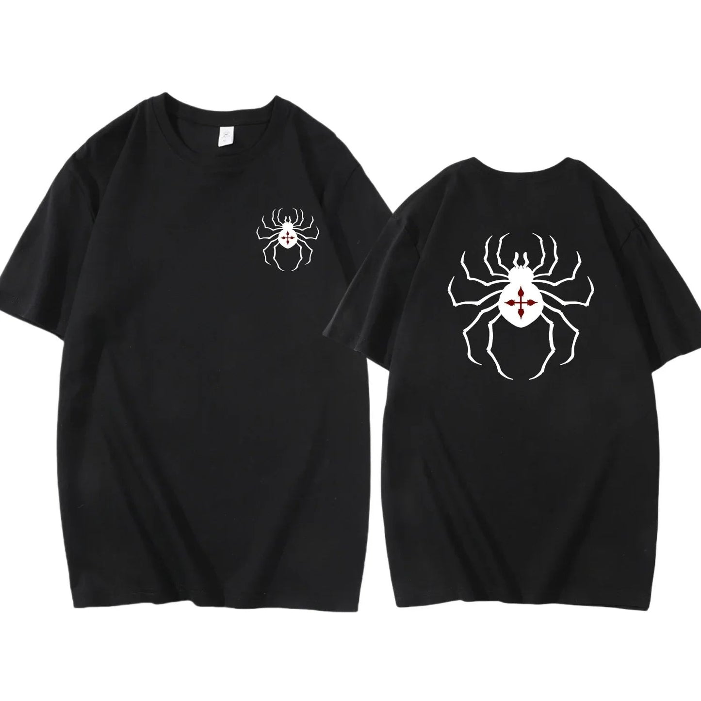 Pure Cotton Men's t shirt Y2k Spider Print T-shirt Casual Street Loose Women's T-shirt vintage graphic t shirts for men