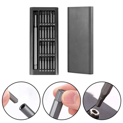 Conjunto de Chaves de Precisão 25 em 1 Chave de Fenda Hexagonal de Ponta Chata Magnética para iPhone PC Relógio Câmera Óculos