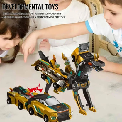 Carro Deus Rápido Brinquedo de Transformação Dinossauro Dragão Voador Combinação Pégaso Unicórnio Colisão Magnética Transformação Brinquedo Divertido