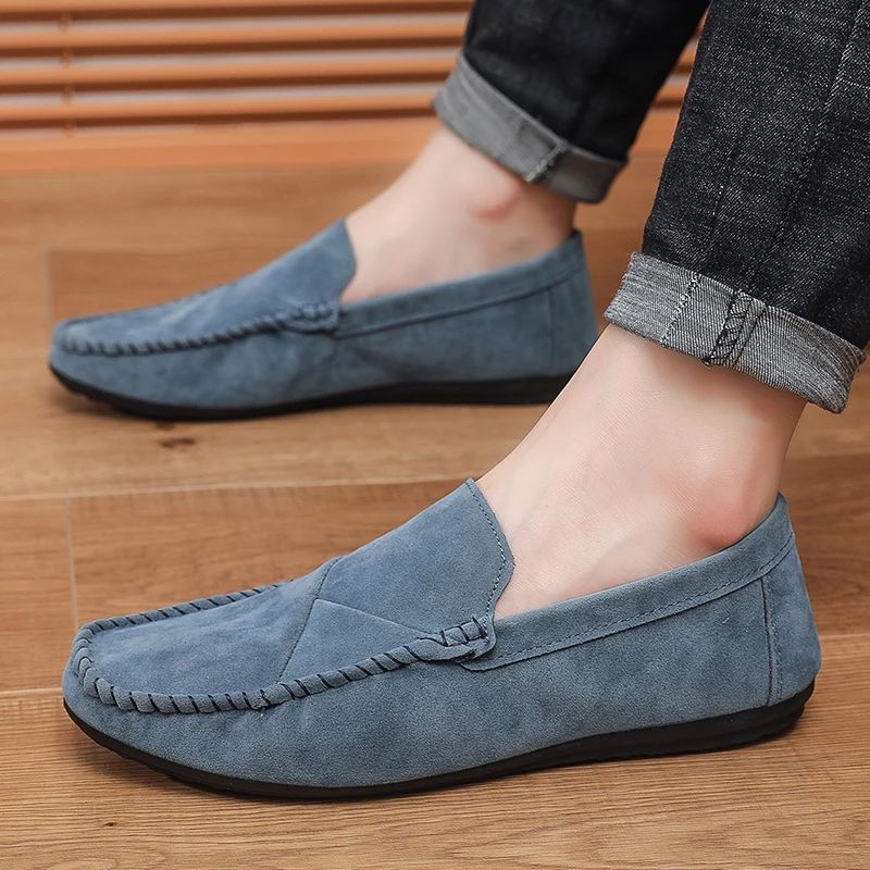 Fashion Suede Men Casual Shoes Male Lazy Shoes Breathable Comfort Slip-on Mens Driving Shoes Luxury Brand Loafers Moccasins