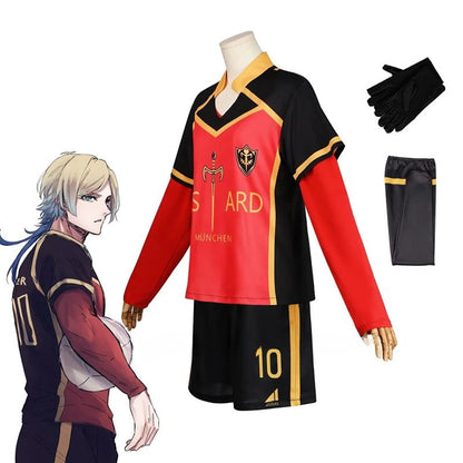 Anime Michael Kaiser Cosplay Costume Red Uniform Team Bastard Munchen Alexis Ness Cosplay Football Soccer Clothing