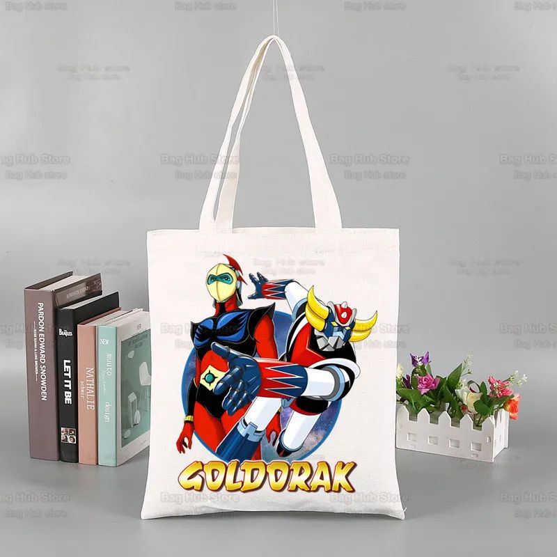 Manga Goldorak Ufo Robo Shopper Bags Shopping Bag Tote Bag Anime Mazinger Grendizer Shoulder Bag Canvas Bags Large Handbag