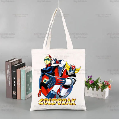 Manga Goldorak Ufo Robo Shopper Bags Shopping Bag Tote Bag Anime Mazinger Grendizer Shoulder Bag Canvas Bags Large Handbag