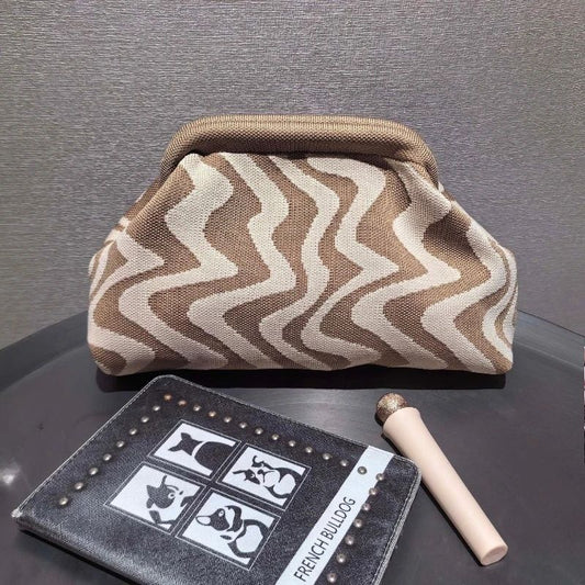 2025 NEW Ladies Beach Shoulderbag Vintage Letter Crochet Knitted Tote Crochet Cord Fabric Shopping Bag Unclosed Unlined Purse