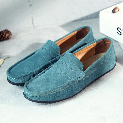 High Quality Leather Men Loafers  Slip on Mens Casual Shoes Fashion Flats Male Driving Shoes Moccasins Ten Colors Size 38-47
