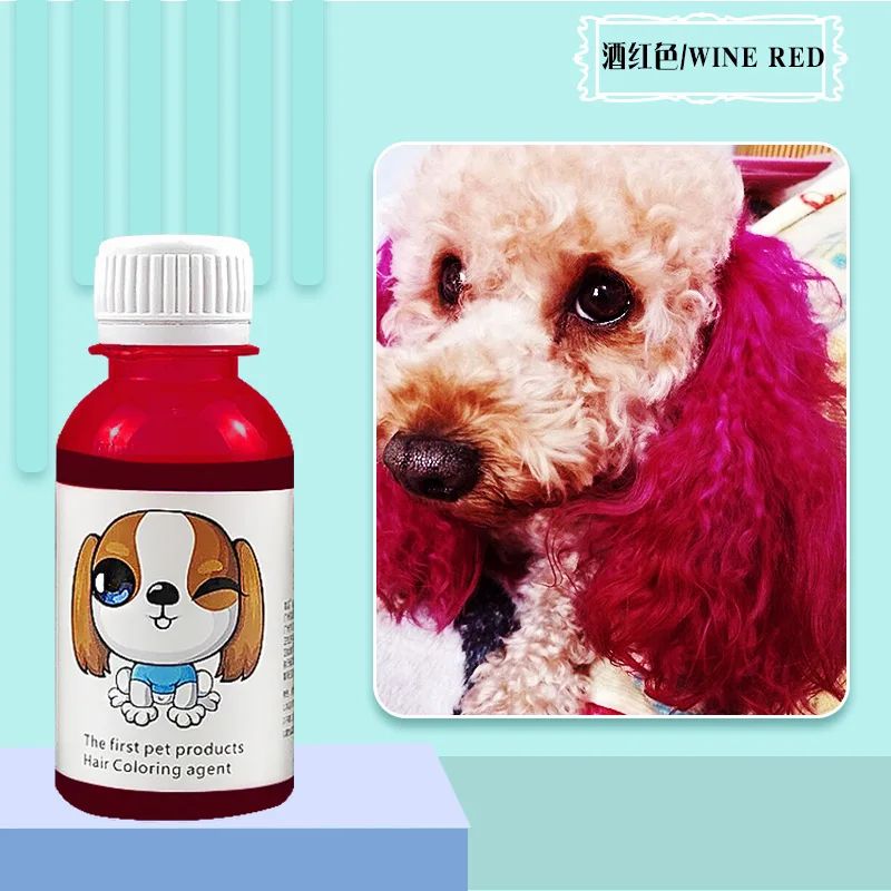 Pasta de Tintura para Pelos de Animais de Estimação Duradoura para Cães, Pasta de Tintura de Poodle Bichon, Removedor de Manchas Coloridas em Pó 100ML