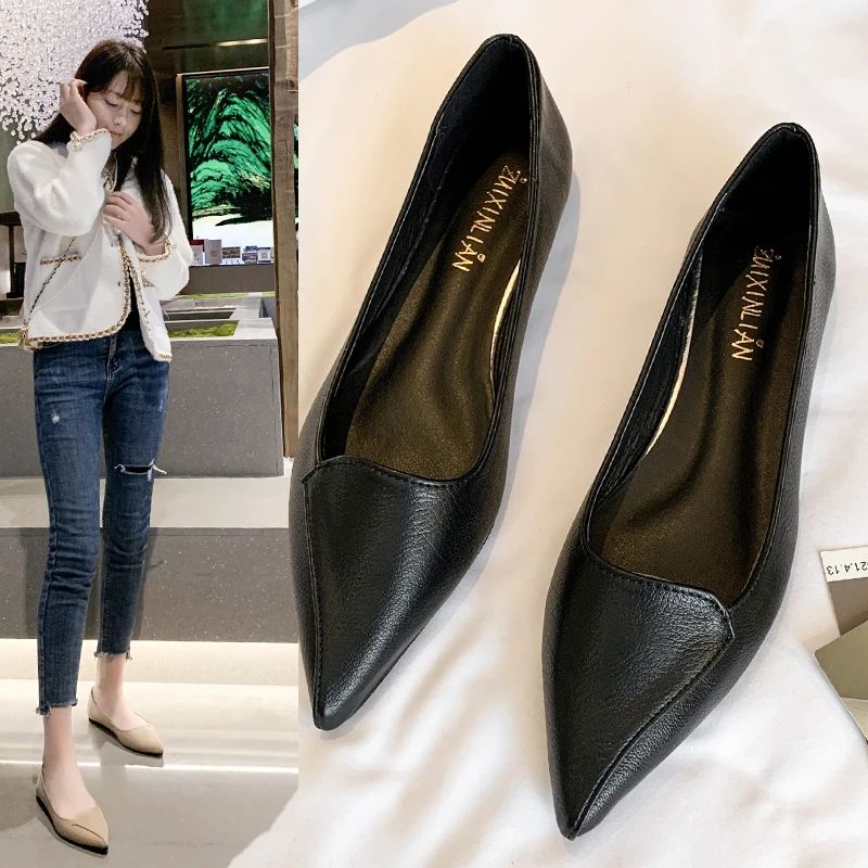 Women Fashion Pointed Toe Slip on Shoes Summer Woman Loafers Comfortable Ladies Yellow Boat Shoes Autumn Flats Zapatos Mujer