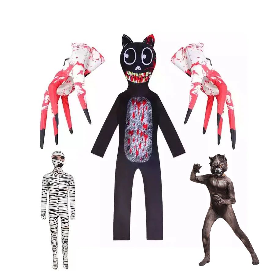 Halloween Costumes for Kids Siren Head Cosplay Bodysuit Boys Girls Anime Black Cat Character Fancy Dress Carnival Party Clothing