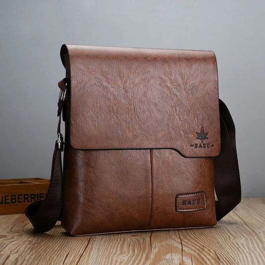 Bolsas Mensageiro Vintage de Luxo Couro Ombro Masculina Bolsa de Mão Masculina Marrom Preta Bolsa Lateral Negócios Transversal para Homens