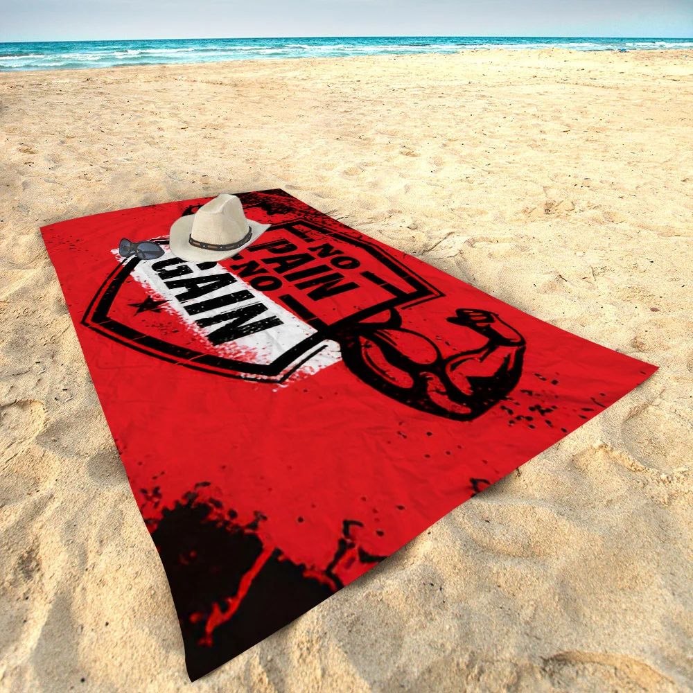 No Pain No Gain GYM Towel Microfiber Beach Towel Absorbent Quick dry Soft Yoga Swimming Resort Mountain Climbing Towel