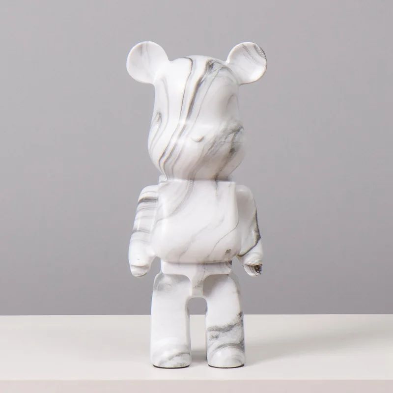 Estátua Urso Graffiti 27cm Bloco Tinta Urso Decoração Enfeites de Resina para Desktop Decoração de Casa Sala de Estar Urso Escultura de Chão Presentes