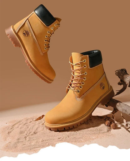 Boots Men High Top Boots High Quality Women Leather Shoes Fashion Outdoor Sneakers Men Lace Up Non-Slip Ankle Boots for Couple