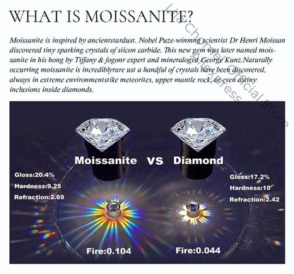 WOMEN Valentine's Day Platinum PT950 Wedding Necklaces 1/2CT VVS1 D Color Moissanite Diamond Pendant Girlfriend Birthday Gift