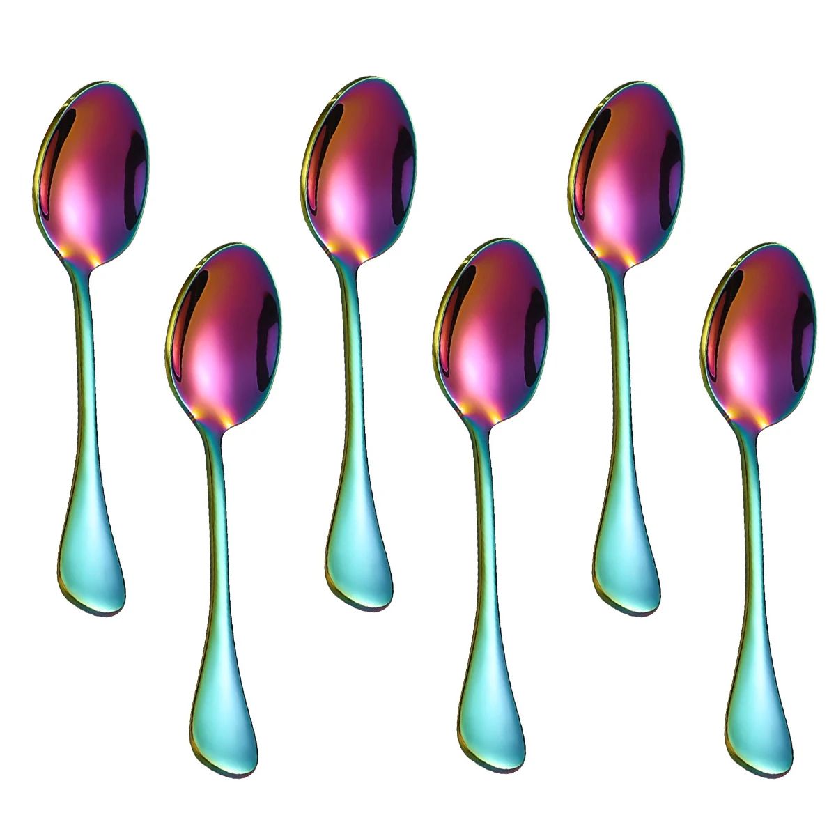 6Pcs Stainless Steel Coffee Spoon For Dessert Ice Cream Stirring Tea Small Spoons Kitchen Accessories Mini Gold Spoon Set