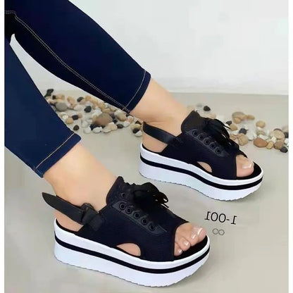 New Fashion Women's Open Toe Flats Casual Platform Sandals Comfortable Designer Elevated Sandals for Women Zapatos De Mujer