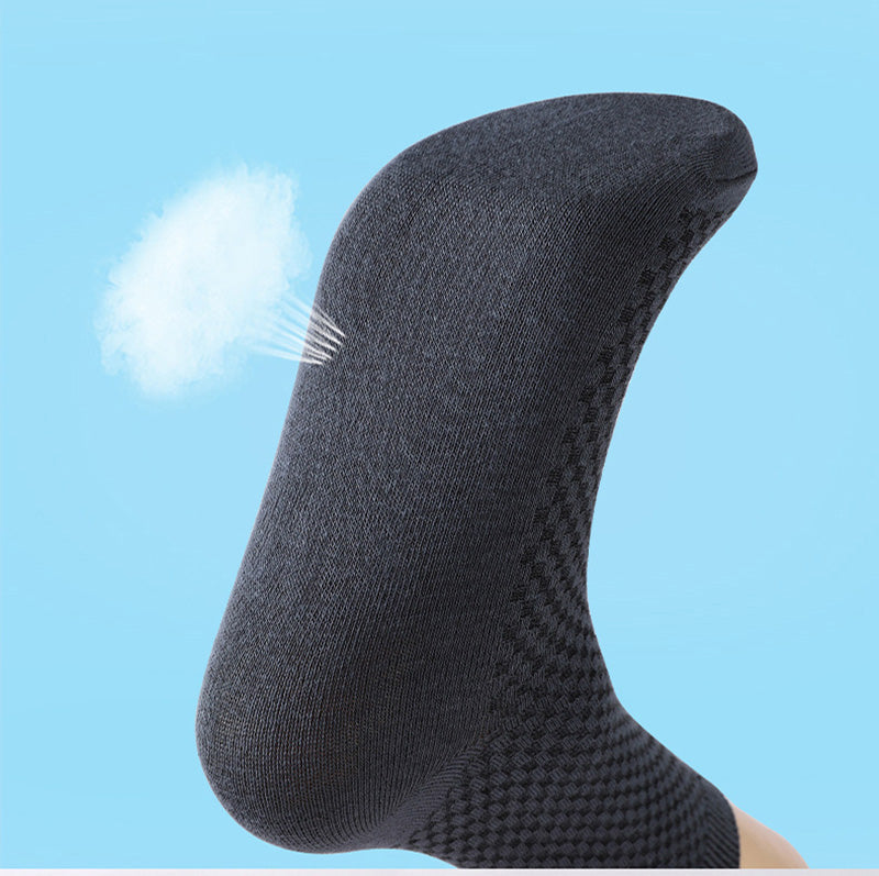 10 Pair Men's Bamboo Fiber Socks Harajuku Retro Breathable Business Man Socks Black Long Sock Deodorant Gift Set Size 39-46