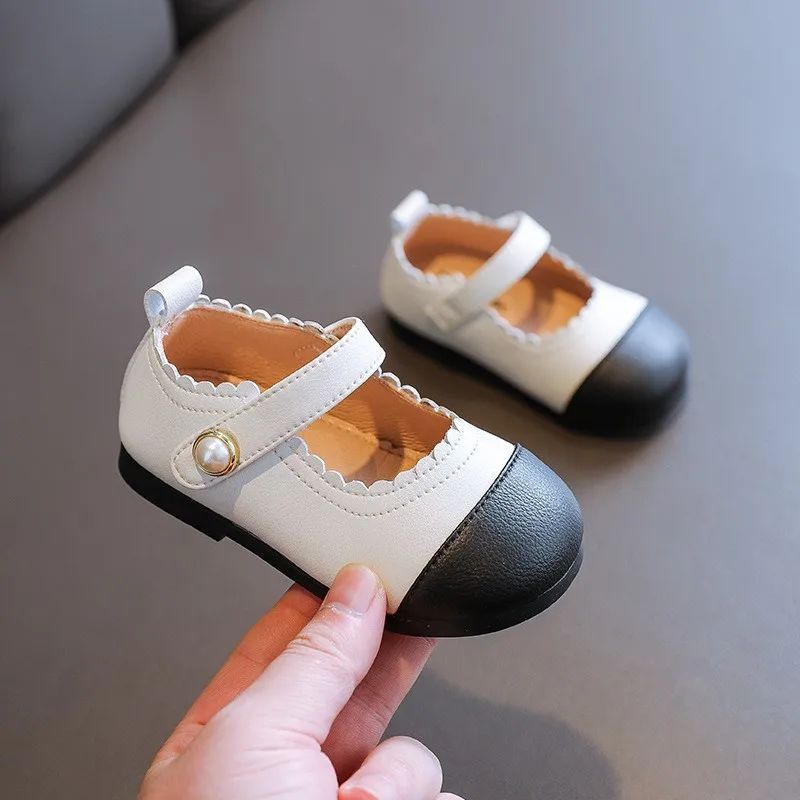Classic Girls Fashion Princess Shoes New Patchwork Toddler Casual Shoes Spring Autumn Children Versatile Kids Walking Flat Shoes