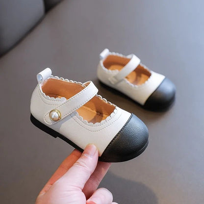 Classic Girls Fashion Princess Shoes New Patchwork Toddler Casual Shoes Spring Autumn Children Versatile Kids Walking Flat Shoes