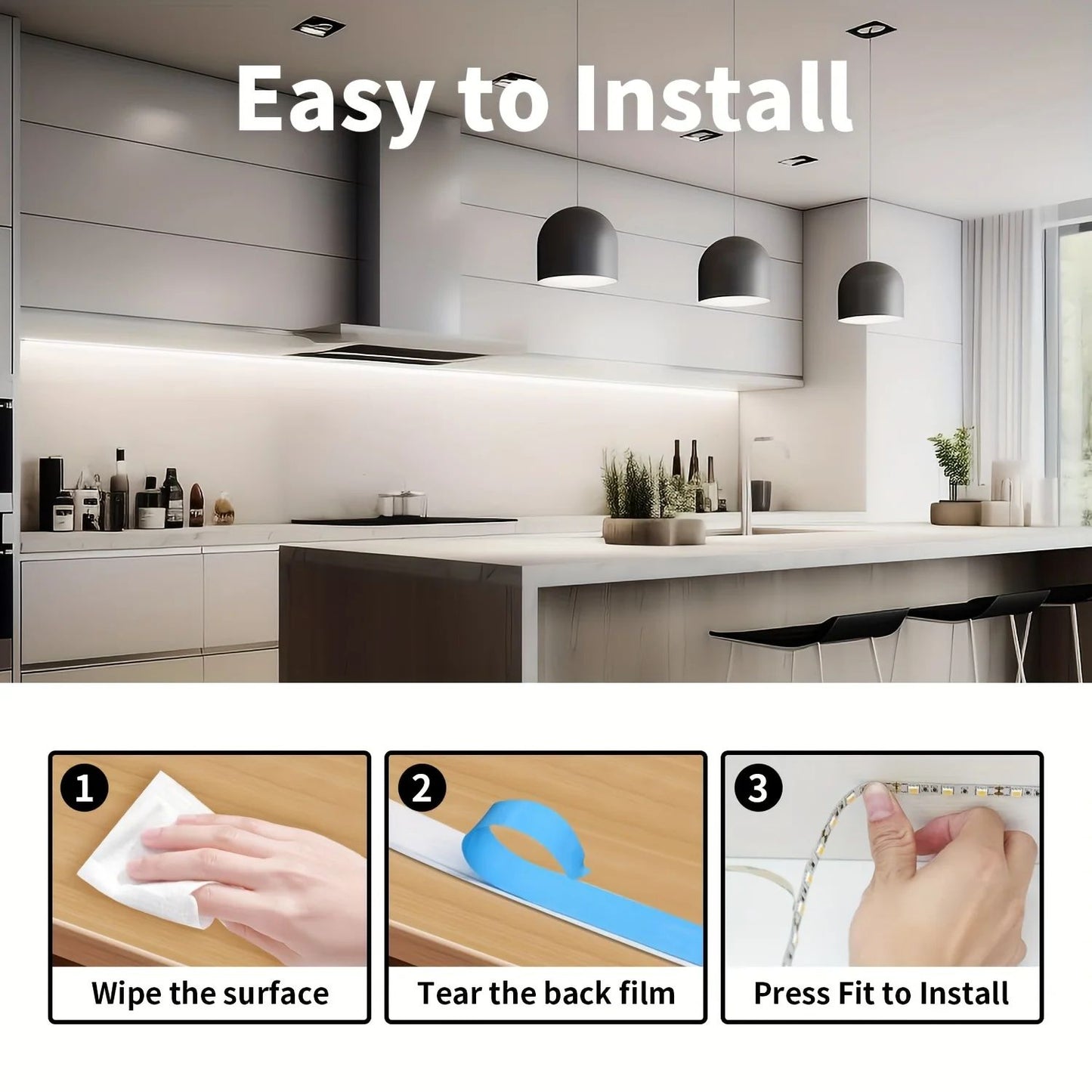 5V USB LED Strip Lights 2835 SMD Flexible Ribbon Cuttable Lighting Tape with ON/OFF Switch for TV Mirror Cabinet Bedroom Decor