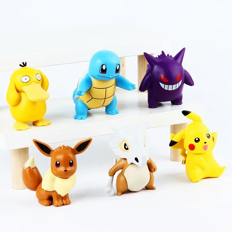 Novo Conjunto 6 Peças/Set Pocket Monsters Bonecos de Anime Kawaii Pikachu Fantasiado Bonecos de Ação PVC Modelo de Coleção Adulto Bonecas de Brinquedo Presente