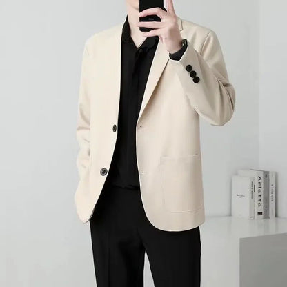 Brown Oversize Plus Big Size Jacket for Men Long Man Suits and Blazers Coats Fashionable Fashion 2025 New in Simple Breasted
