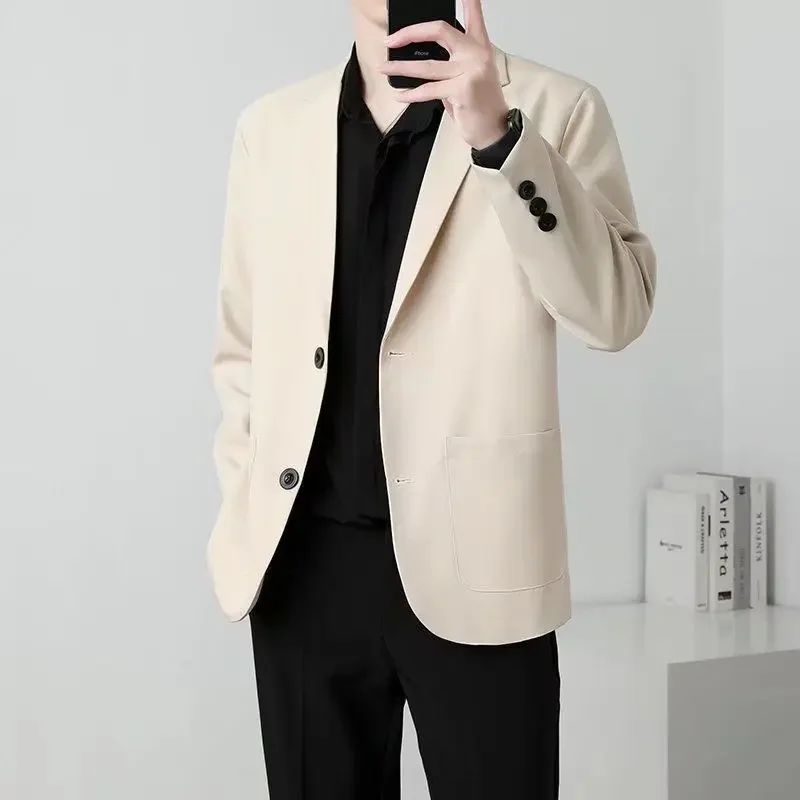 Brown Oversize Plus Big Size Jacket for Men Long Man Suits and Blazers Coats Fashionable Fashion 2025 New in Simple Breasted