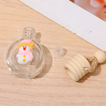 Pingente de Frasco de Perfume de 10ml Decoração de Espelho Retrovisor de Carro de Natal Frasco de Vidro Vazio Frasco de Óleo Essencial para Aromaterapia
