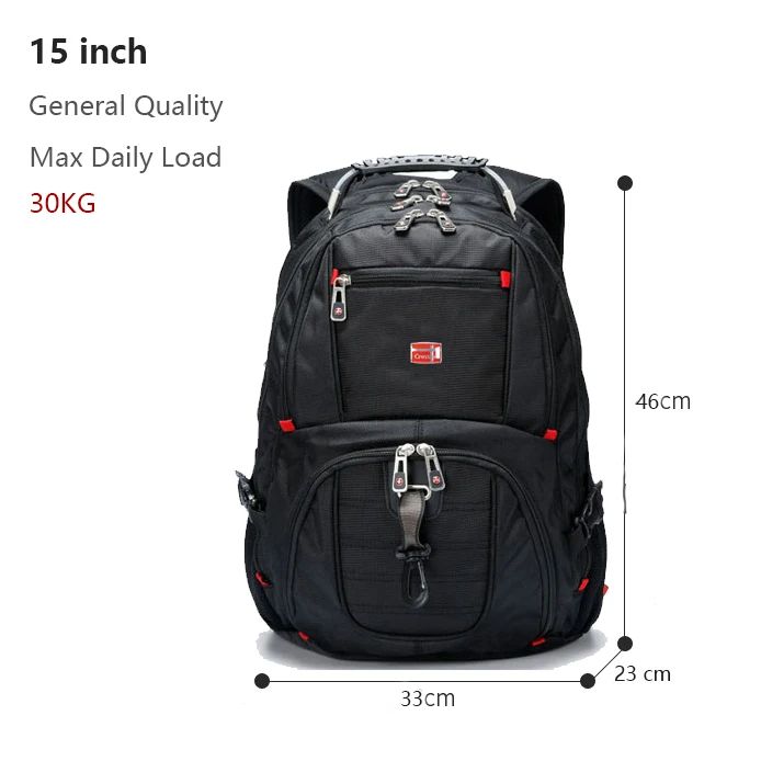 2025 Swiss-Multifunctional bags Durable 17 Inch Laptop Backpack, Travel Bag,College Bookbag,USB Charging Port,Water Resistant