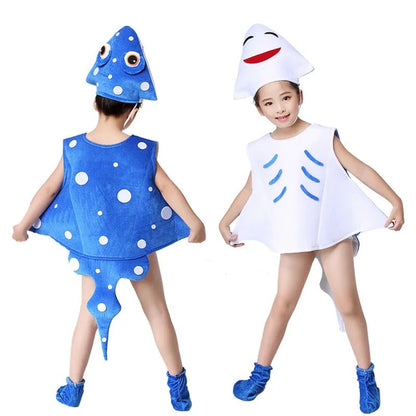 Sea Turtle Cosplay Costume Children‘s Marine animals Performance Clothing Set Hat Clothes Shoe Kids Anime Octopus Shark Dolphin
