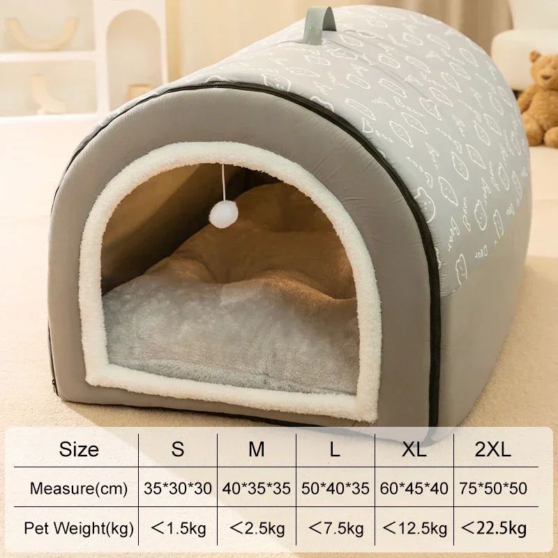 Cama removível para cães e gatos, ninho aconchegante para cães e gatos de pequeno e médio porte, cama quente para cães no inverno, casa confortável para animais de estimação, suprimentos para animais de estimação