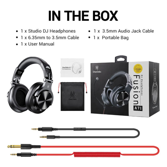 Oneodio A71 Original Studio DJ Headphones Portable Wired Headset With Music Share Port Deep Bass Stereo Headphone For Recording