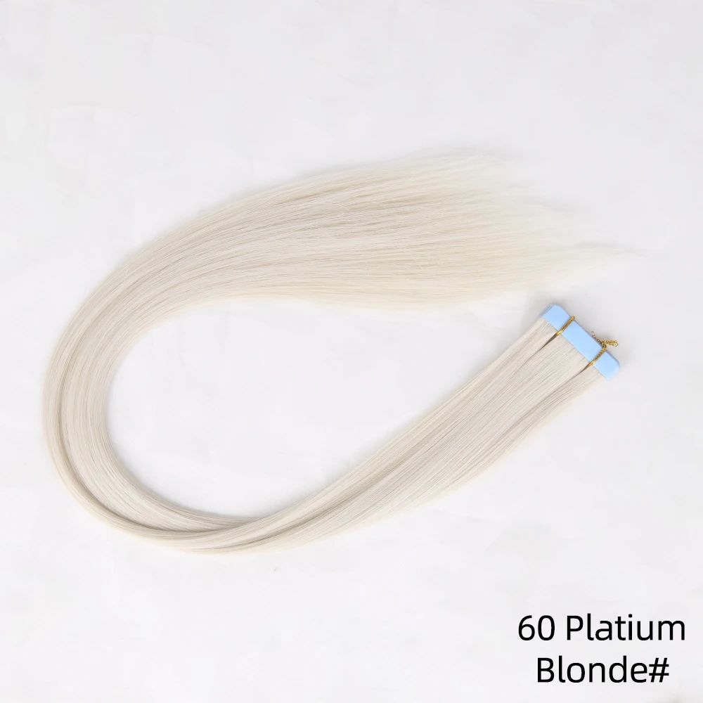 Tape In Hair Extensions Synthetic Hair 10Pcs 20Inch Long Straight Skin Weft Straight Seamless Hair Invisible Tape In Hairpiece