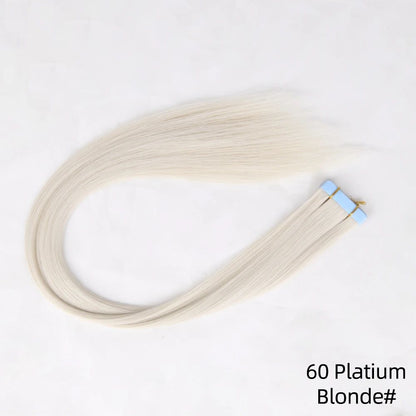 Tape In Hair Extensions Synthetic Hair 10Pcs 20Inch Long Straight Skin Weft Straight Seamless Hair Invisible Tape In Hairpiece