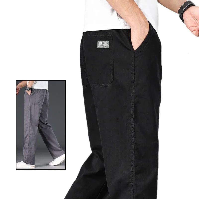 Calça Masculina Casual Plus Size 6GG Algodão Folgada Comprida Calça Esporte Elástico Cordão Moletom Masculina Calça Jogger Masculina Outono