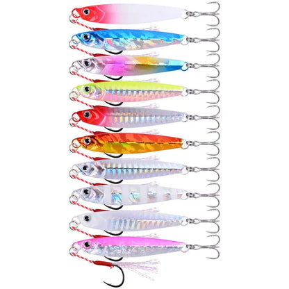 3/5/8 unidades de iscas de pesca de metal Jig Set 7g 10g 14g 21g 28g 40g Iscas de Jigging de arremesso em costa marítima Colher isca artificial de água salgada
