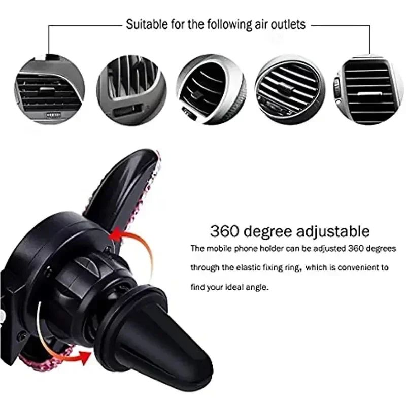 VIKEFON Suporte Universal para Celular para Carro Suporte para Celular Saída de Ar Clipe Estável Acessórios para Interior de Carro
