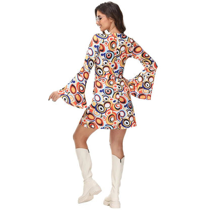 Men Women Retro 70s 80s Hippie Costume Disco Rock Hip-Hop for Cosplay Couples Purim Halloween Party Fantasia Dress Up