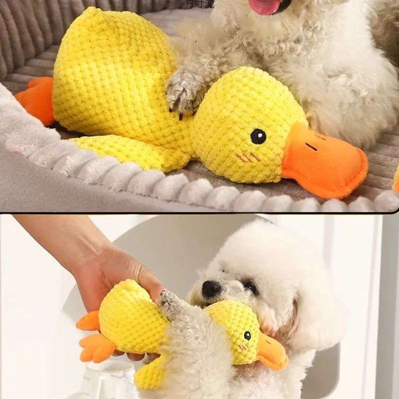 Brinquedo para Cão de Estimação Interativo Resistente a Mordidas Indestrutível Anti-Mastigação com Som de Pato para Aliviar o Estresse