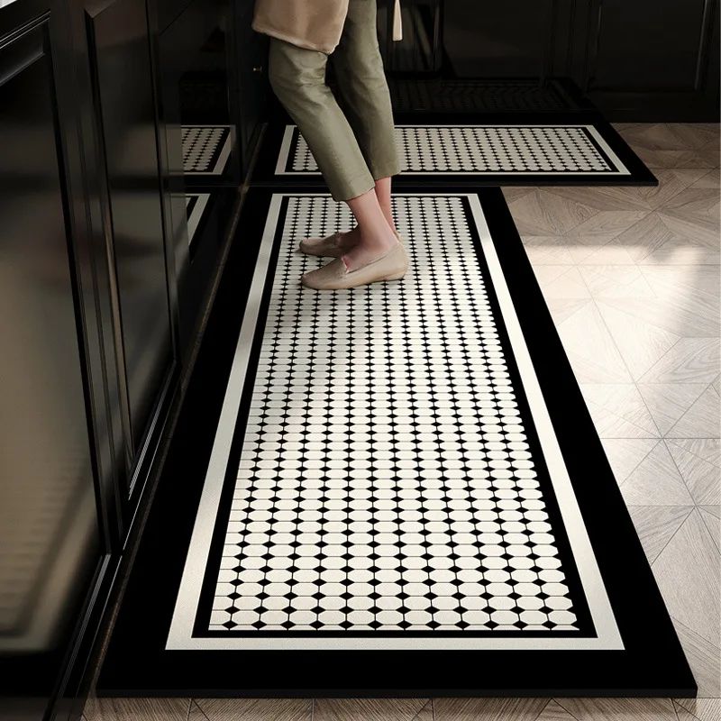 VIKAMA Diatomite Kitchen Floor Rug Anti-Slip Oil-Proof Water-Absorbing, Dirt-Resistant And Waterproof Door Mat For Home Decor