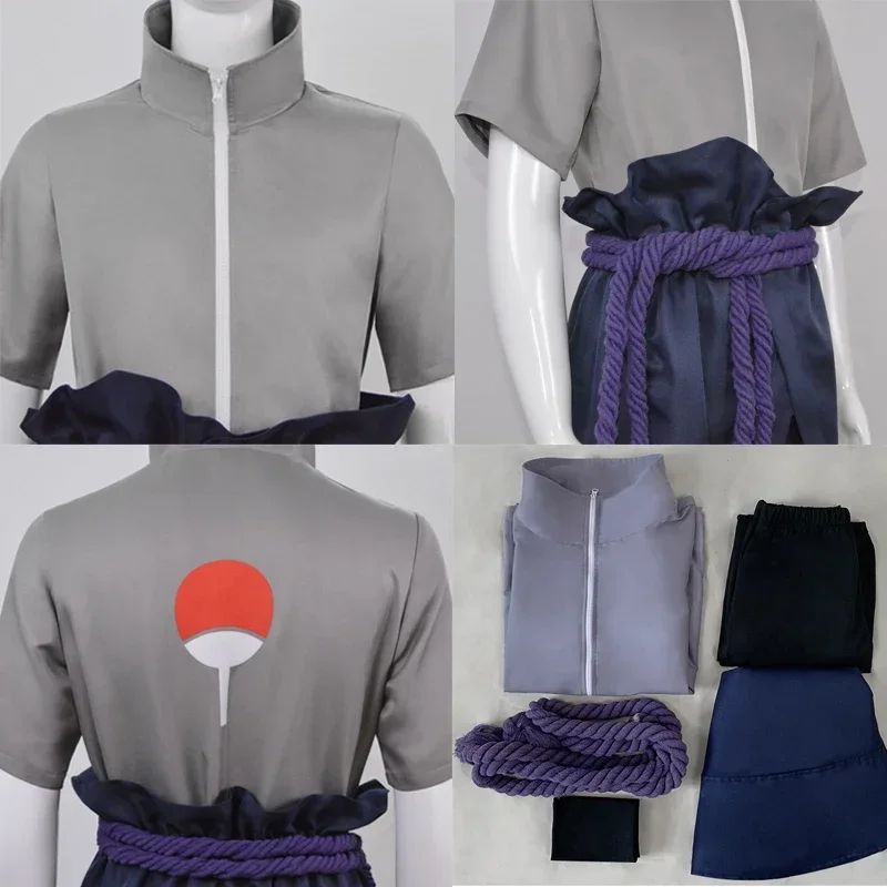 New Anime Uchiha Sasuke Cosplay Outfit Halloween  Party Role Play Uniform Comic Clothes Outfit
