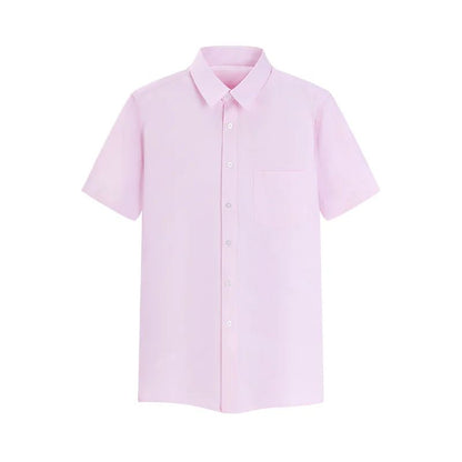 Short-sleeved Solid Color Shirt High-end Business Daily Tops Company Uniforms Can Be Customized With Printed Embroidery 2021 New