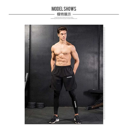 Calça Masculina Casual para Atividades ao Ar Livre 2025 de Secagem Rápida para Pesca, Ciclismo, Caminhada e Calça de Corrida Fitness Elástica Justa de Duas Peças