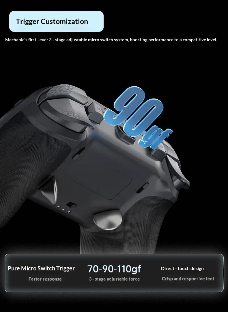 Machenike F1 Wireless Game Controller 3?Mode Dual 8K Hot?Swap Custom Body?Sense Micro Switch for PC Mobile Gaming Desktop Setup