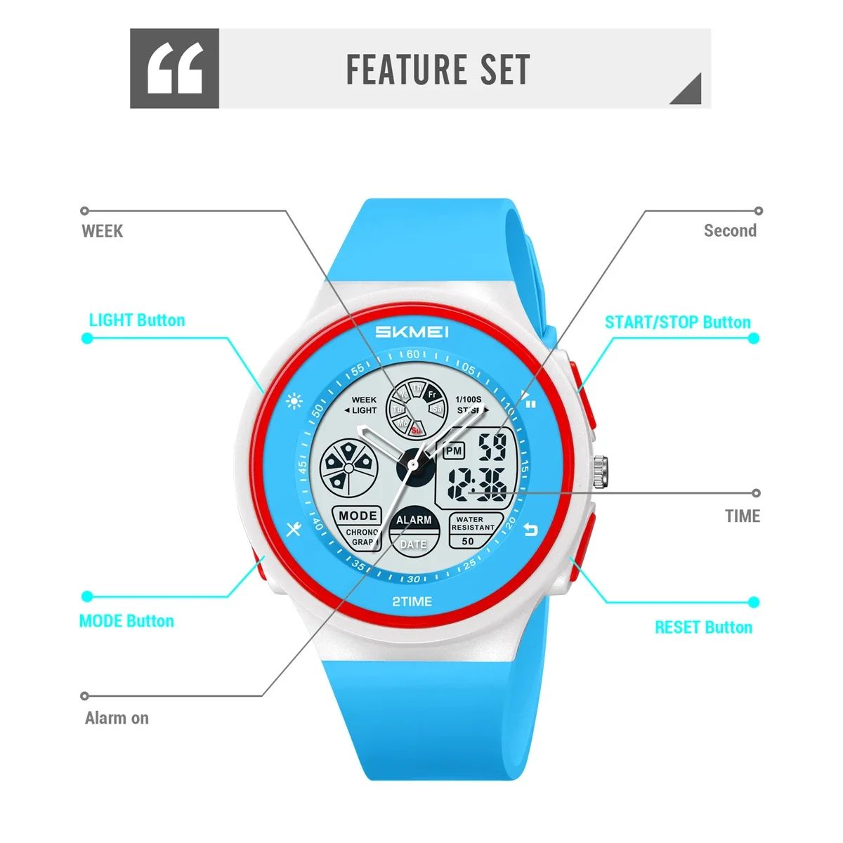 SKMEI 2346 Wristwatches Clock Horloges Mannen Fashion Digital Electronic Watch Casual Sports Watches For Men Women Waterproof