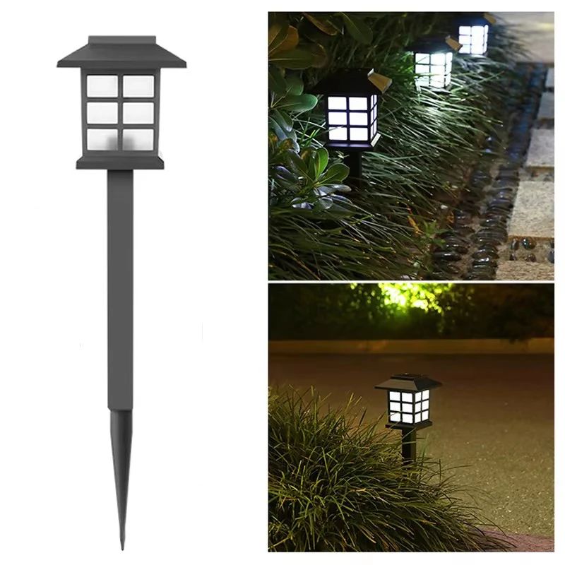 10Pack Outdoor Solar Lawn Lights Retro Small House Lamp Courtyard Garden Decoration Small Night LEd Inserted Small Palace Lights
