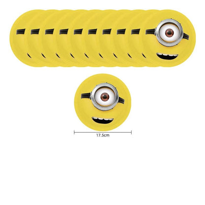 Anime Minion Themed Party Decorations Party Tableware Set Plates Cups Birthday Balloons Big Eye Yellow Man Party Favors Supplies