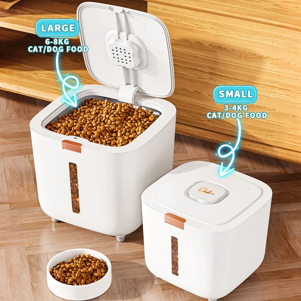 Tambor de armazenamento de ração para animais de estimação Tambor grande de armazenamento de alimentos Selado à prova de umidade Tambor de ração para gatos Armazenamento de ração para gatos Ração para cães Tigela para gatos