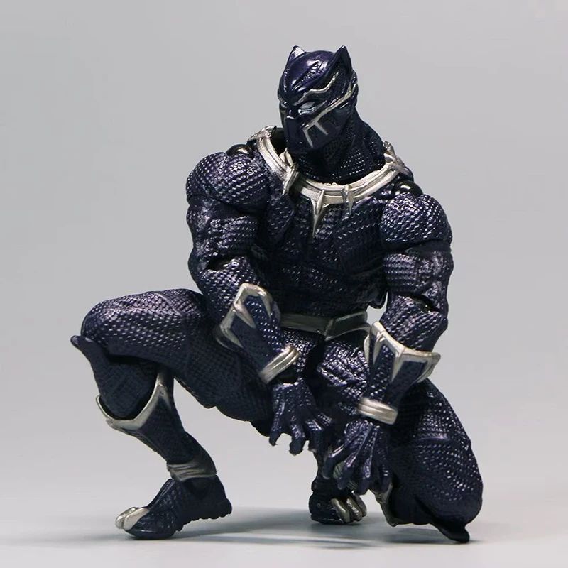 Amazing Yamaguchi Black Panther Action Figure Collection Model 15cm Kaiyodo Revoltech #030 Marvel T Challa Movable Figurine Toys